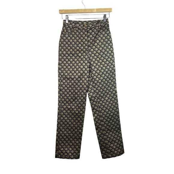 St. John Sport Essentials Vintage Y2K Beige Black Monogram Print High Waisted 2 - Picture 1 of 10